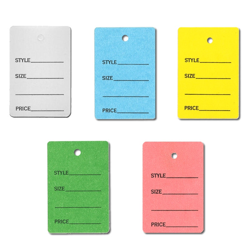 Stringless Tags | 1 Part | Small | 1000 Pk - Eddie's Hang-Up Display Ltd.