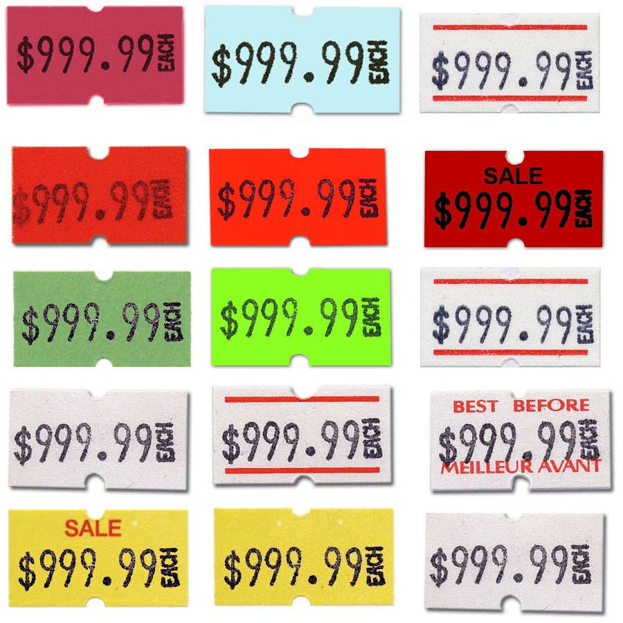 MX 5500 Plus Labels | 1 Line 8 Characters | Roll of 1000 - Eddie's Hang-Up Display Ltd.