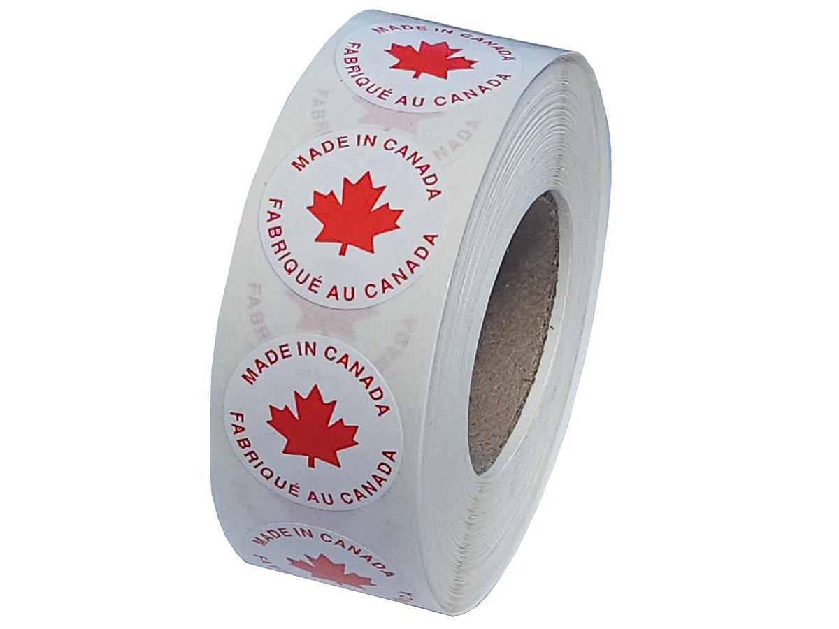 Roll of 1000 Made In Canada stickers