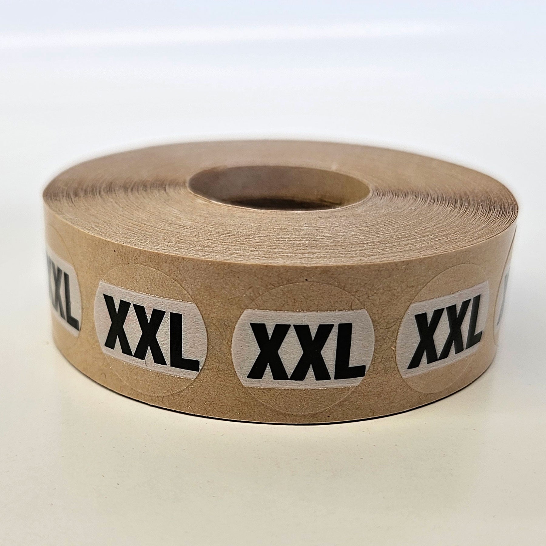Stick-On-Dot Sizers | 3/4” | Black on White on Clear | 1000 Per Roll - Eddie's Hang-Up Display Ltd.
