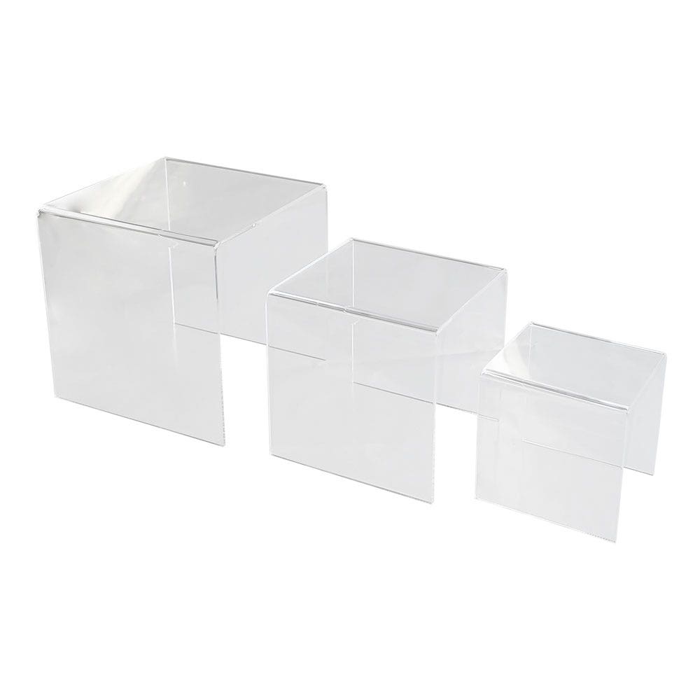 Small clear three piece acrylic riser set