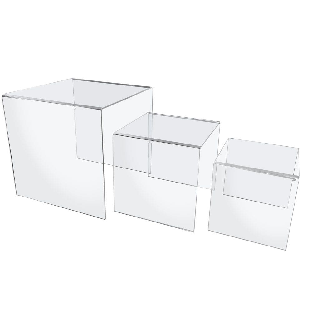 Large Square Clear Acrylic Riser Set
