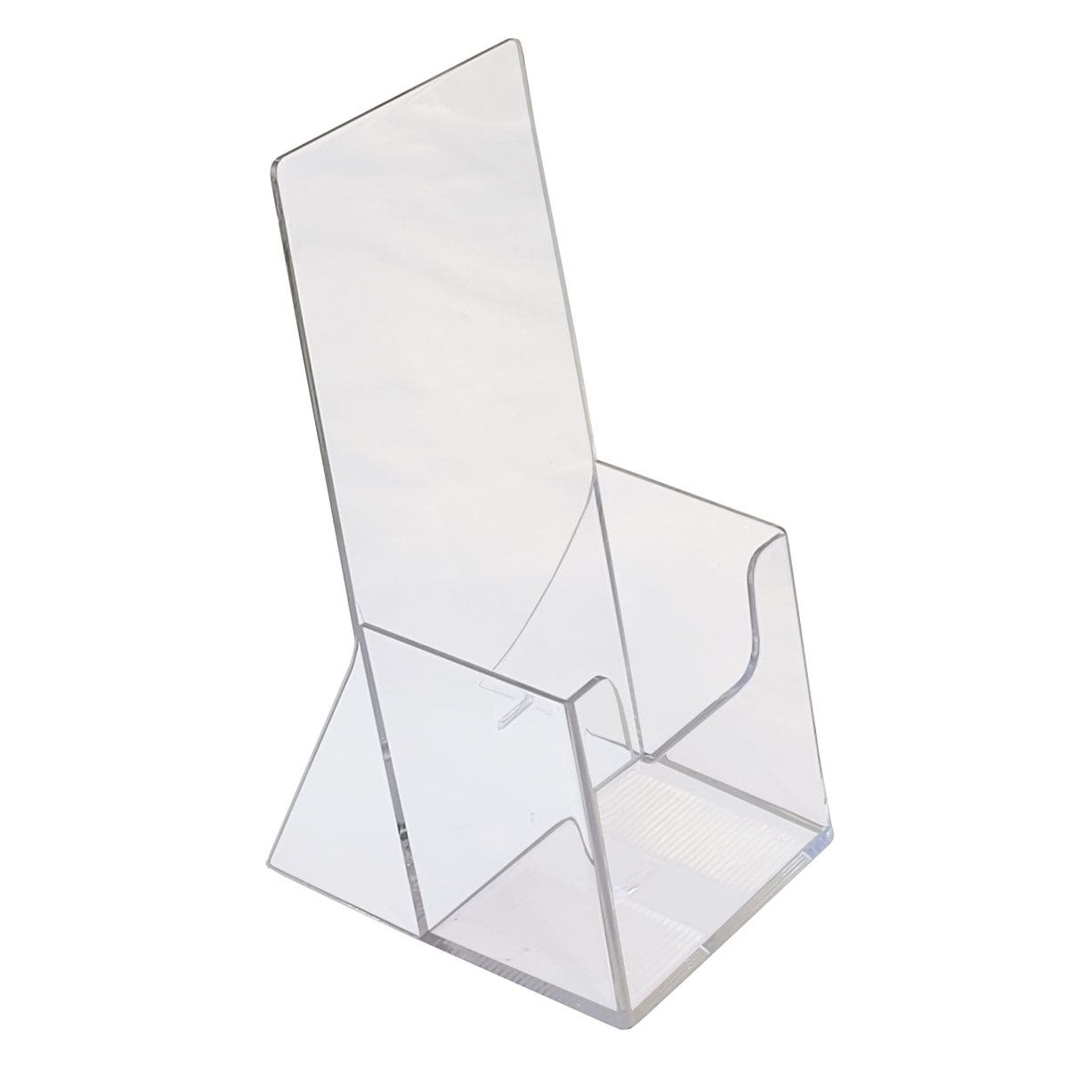 Brochure & Pamphlet Holder | 4-1/4" Wide Material | Clear - Eddie's Hang-Up Display Ltd.