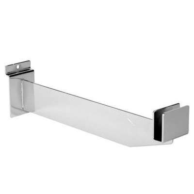 Slatwall 12" Hangrail Bracket For Rectangular Tubing | Chrome - Eddie's Hang-Up Display Ltd.