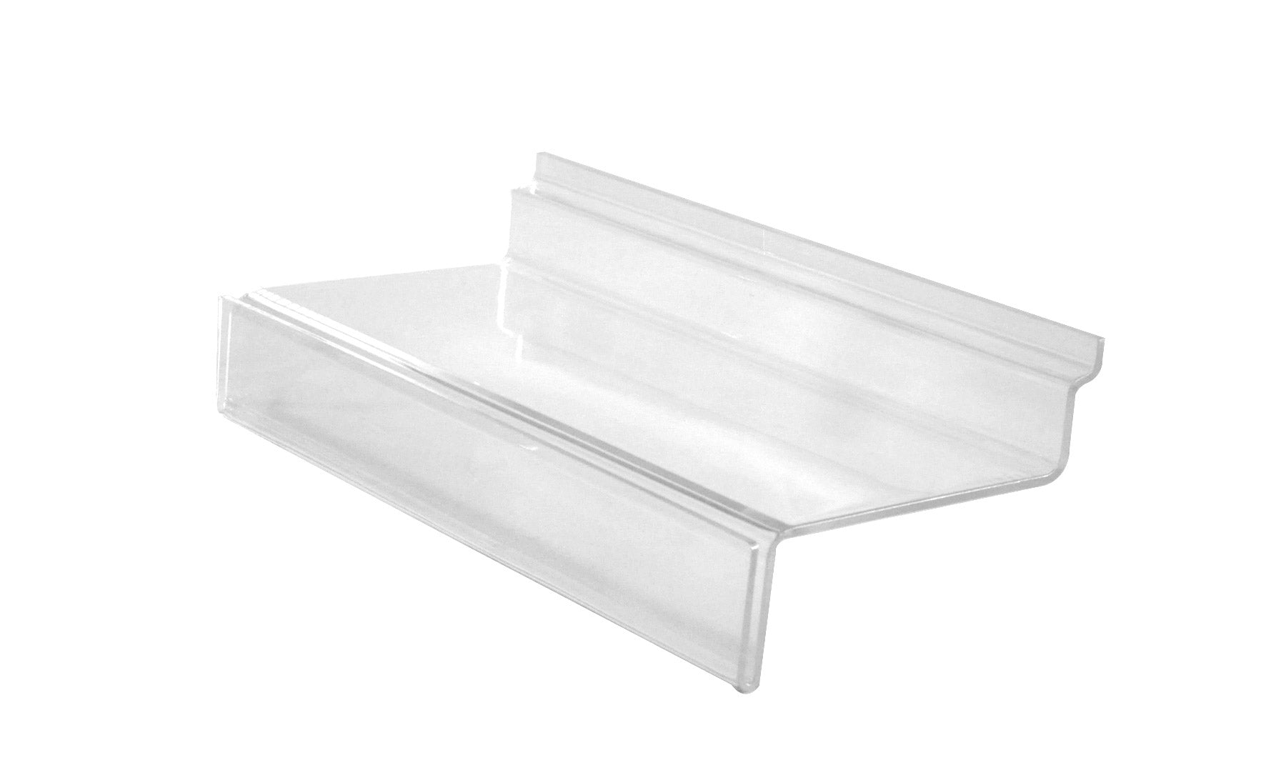 Slatwall Message Shelf | Acrylic | 4" x 10" - Eddie's Hang-Up Display Ltd.