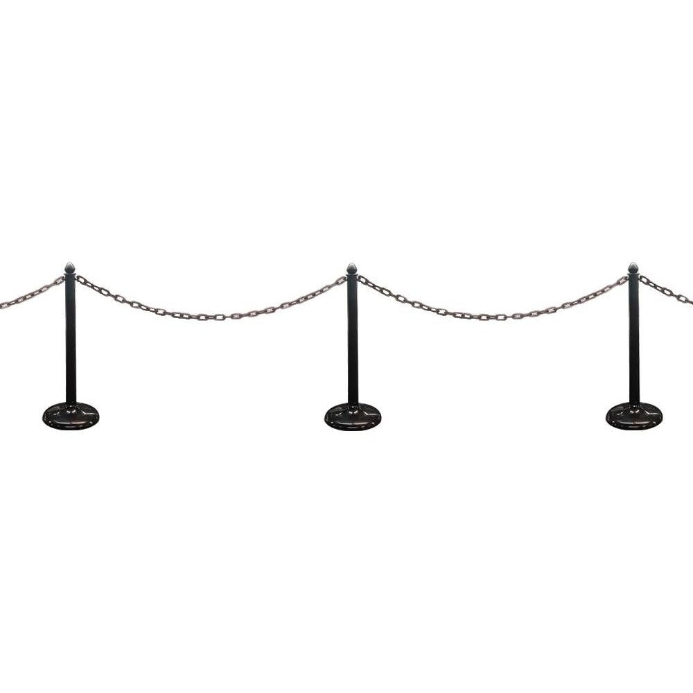 Stanchion & Chain Sets | Black | 8, 12, 24 Metre Lengths - Eddie's Hang-Up Display Ltd.