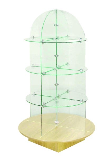 Rotating Glass Towers - Eddie's Hang-Up Display Ltd.
