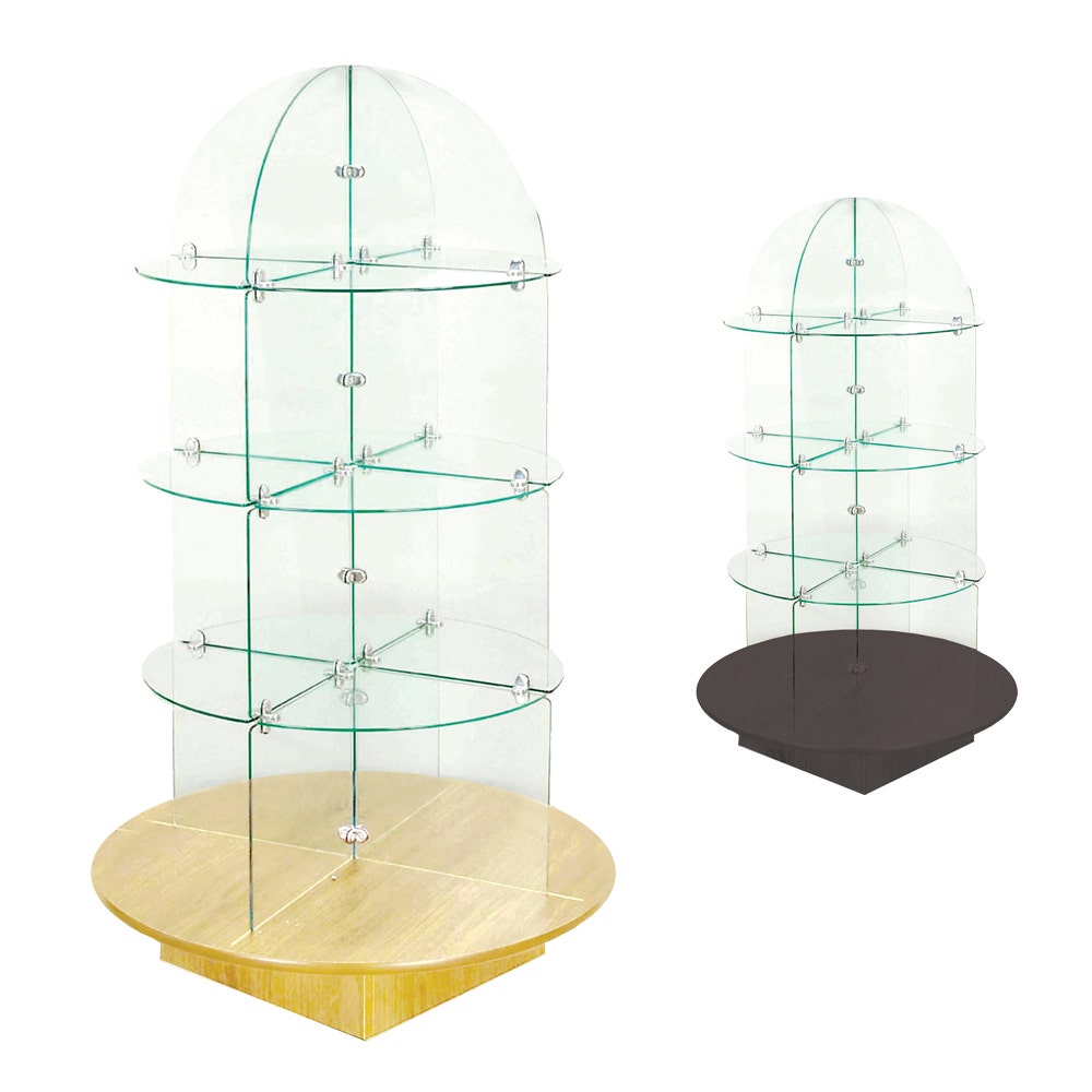 Rotating Glass Towers - Eddie's Hang-Up Display Ltd.