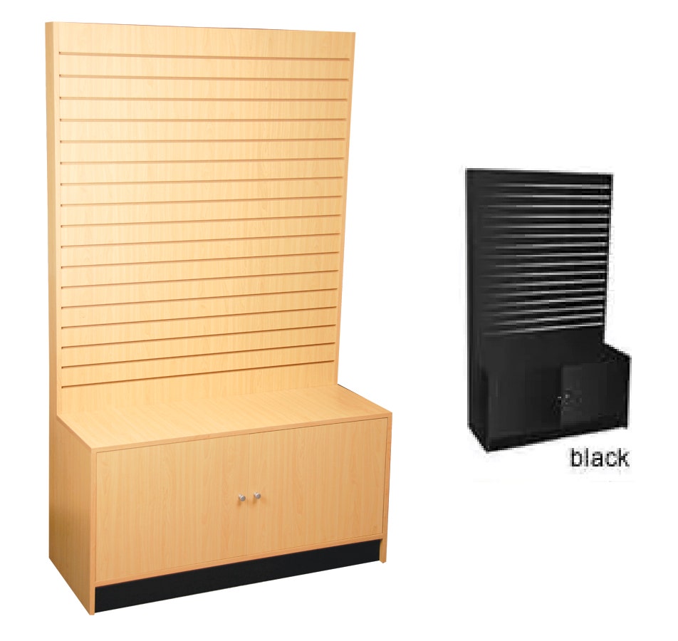 Slatwall Wall Gondolas with Cabinet - Eddie's Hang-Up Display Ltd.