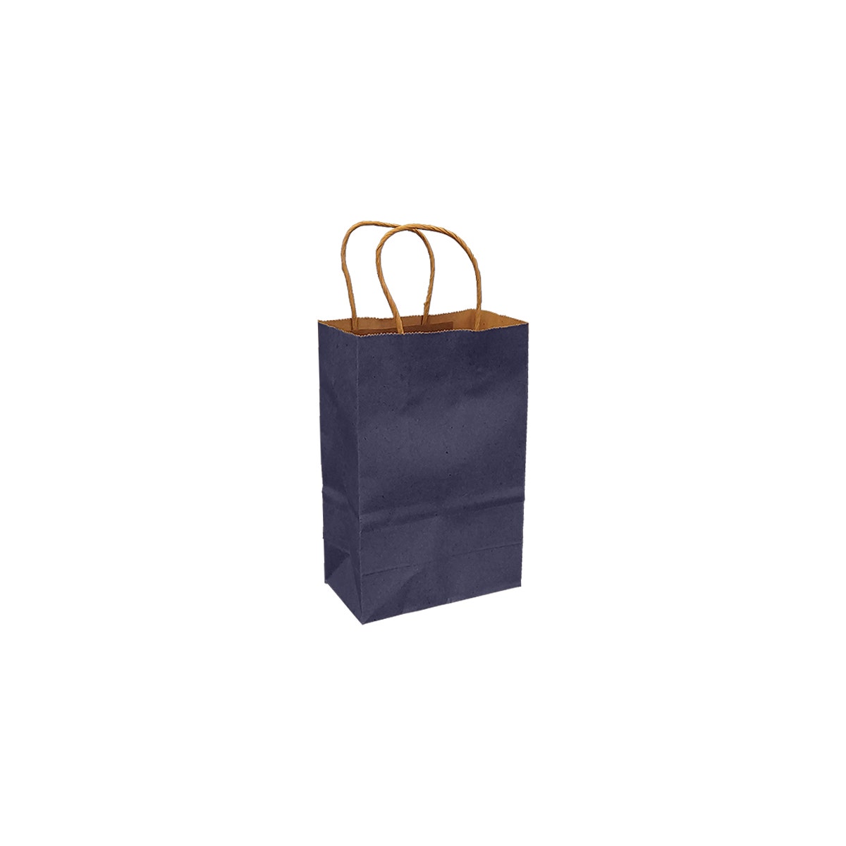 Navy Blue 100% Recycled Kraft Paper Bags With Handles - Eddie's Hang-Up Display Ltd.