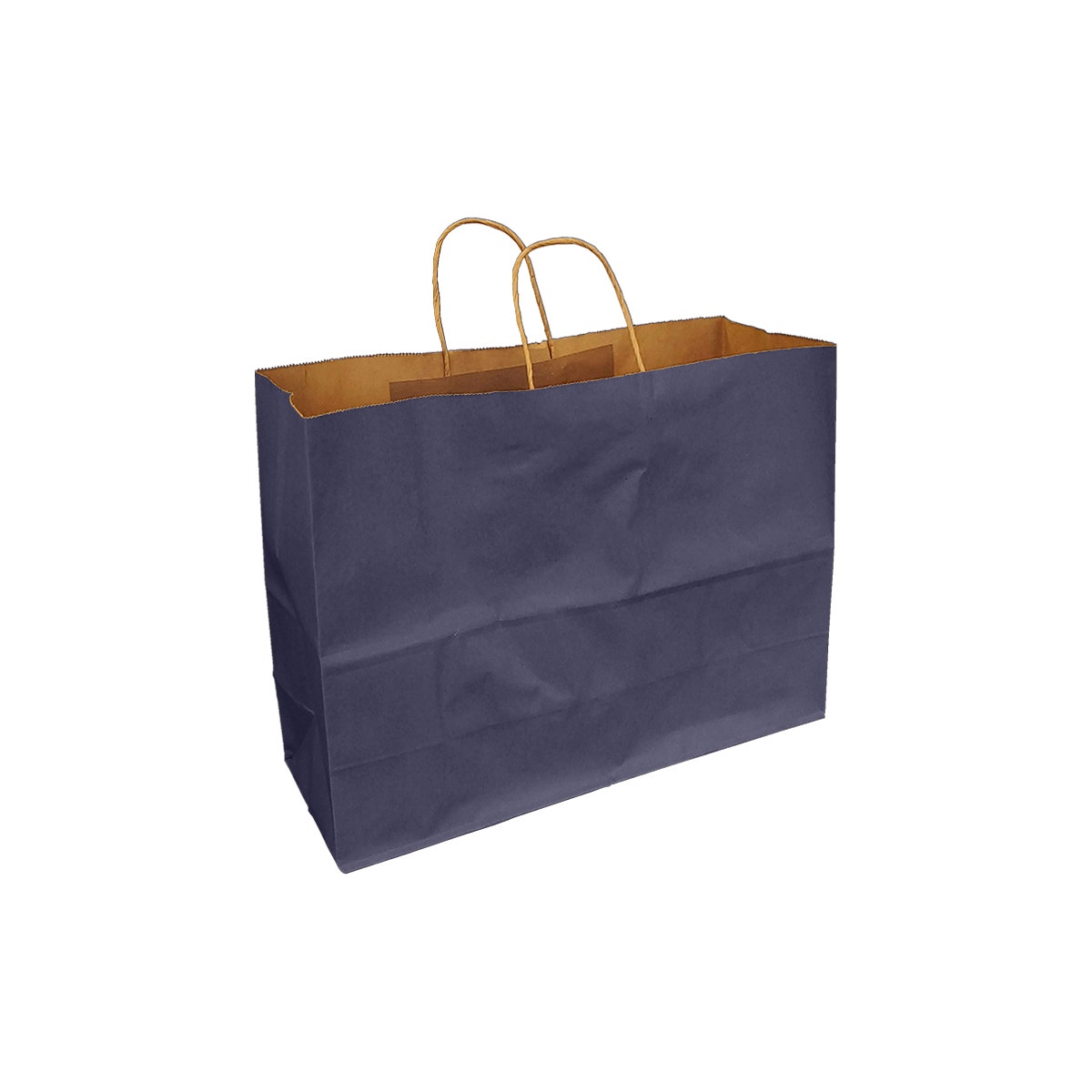 Navy Blue 100% Recycled Kraft Paper Bags With Handles - Eddie's Hang-Up Display Ltd.