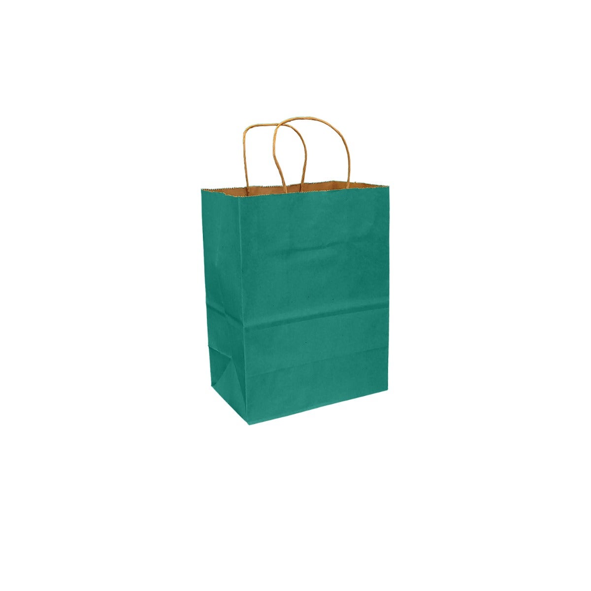 Aqua Teal 100% Recycled Kraft Paper Bags With Handles - Eddie's Hang-Up Display Ltd.