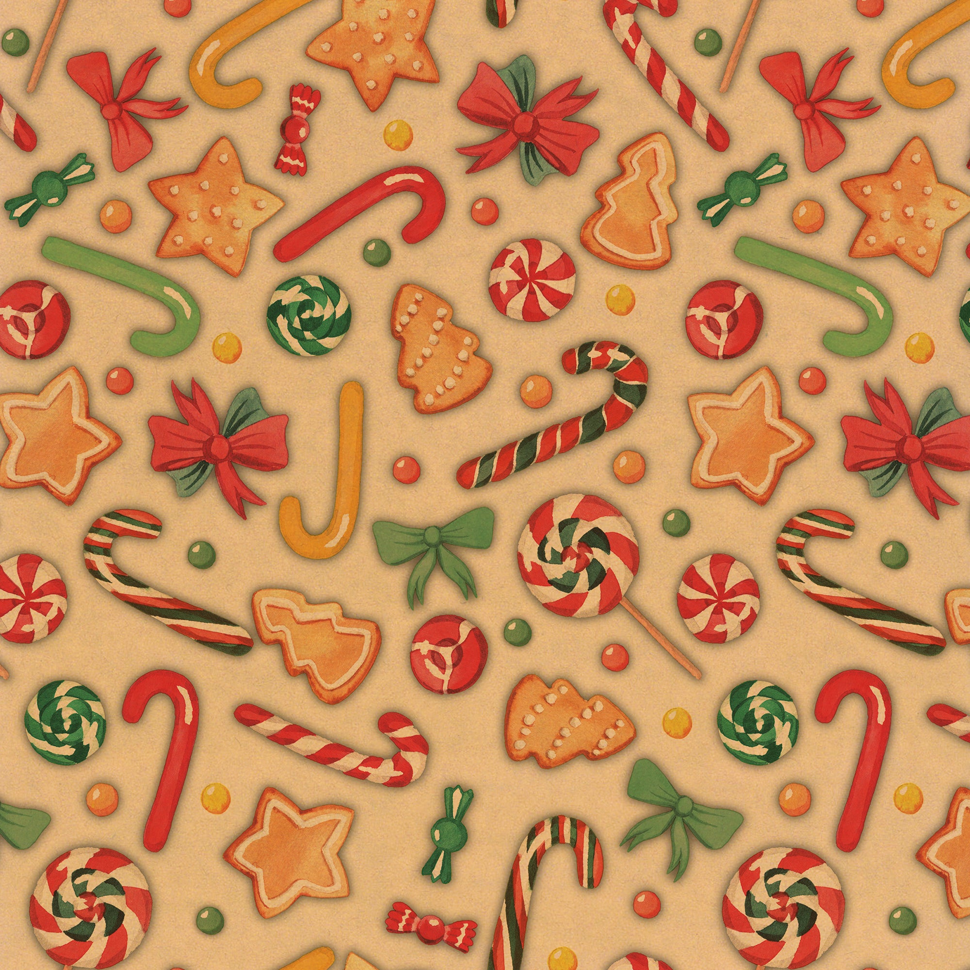 Christmas Sweets Kraft Gift Wrap