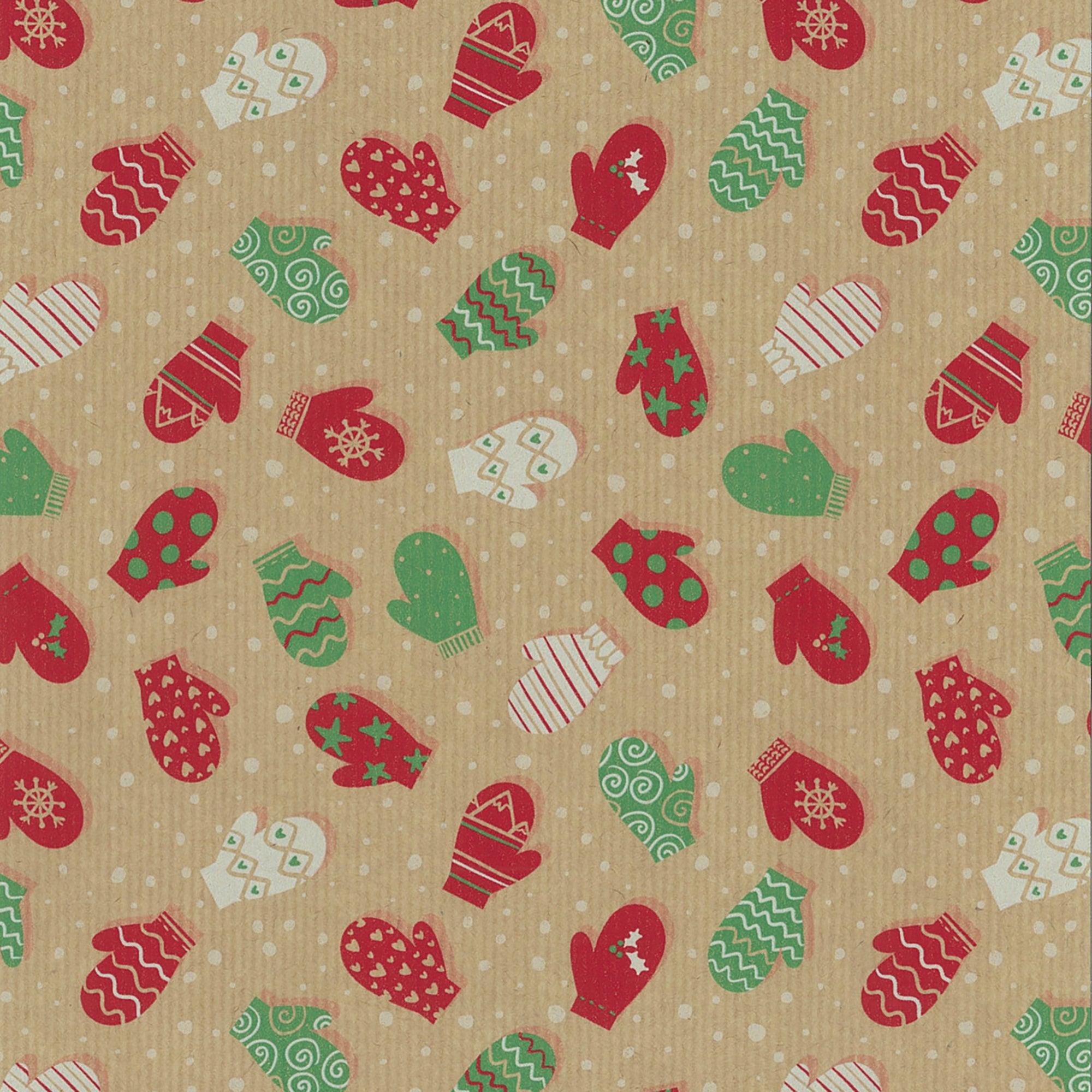 Christmas Mittens Kraft Gift Wrap