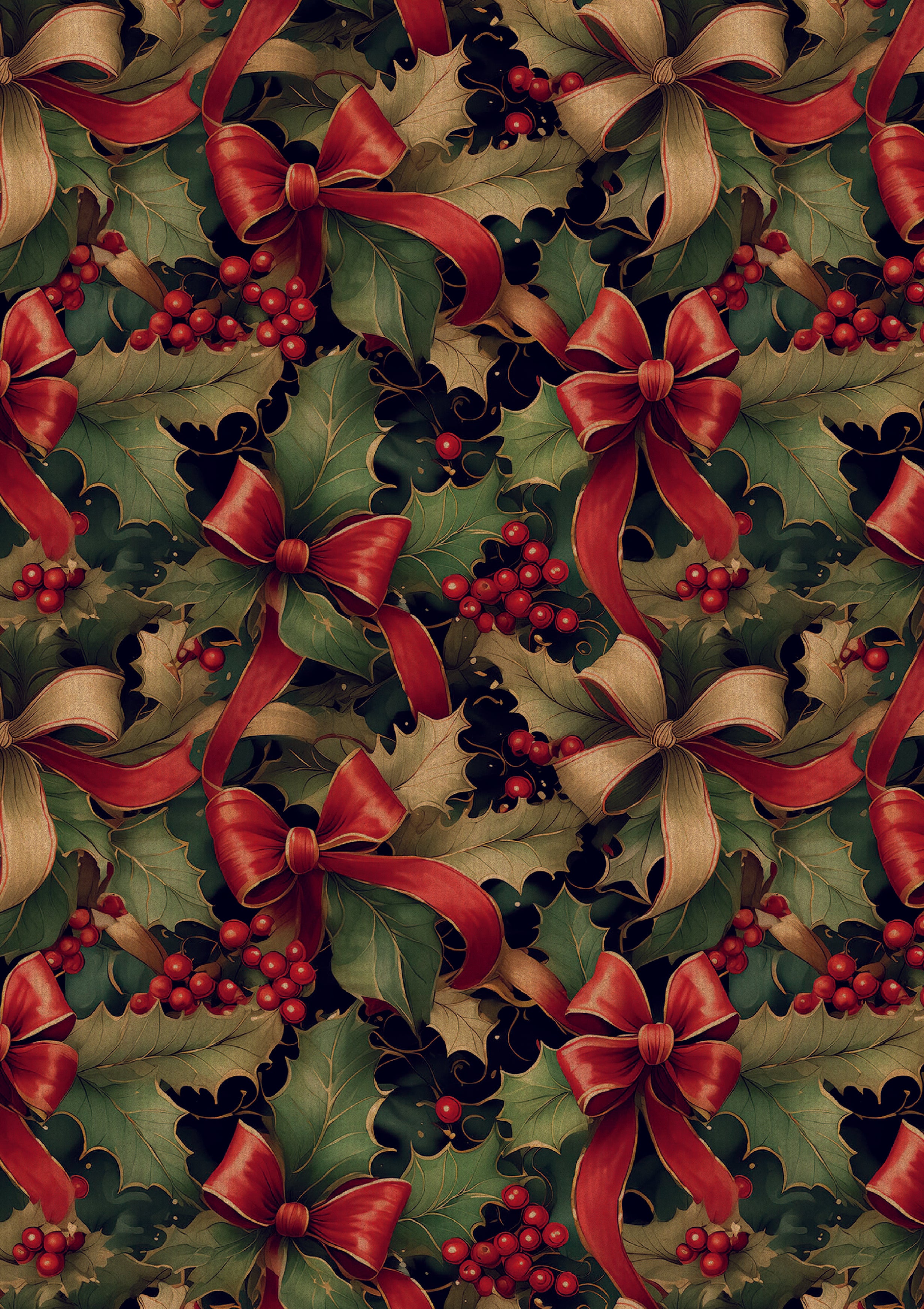 Bows and Berries Kraft Gift Wrap | 27.5" x 82' - Eddie's Hang-Up Display Ltd.