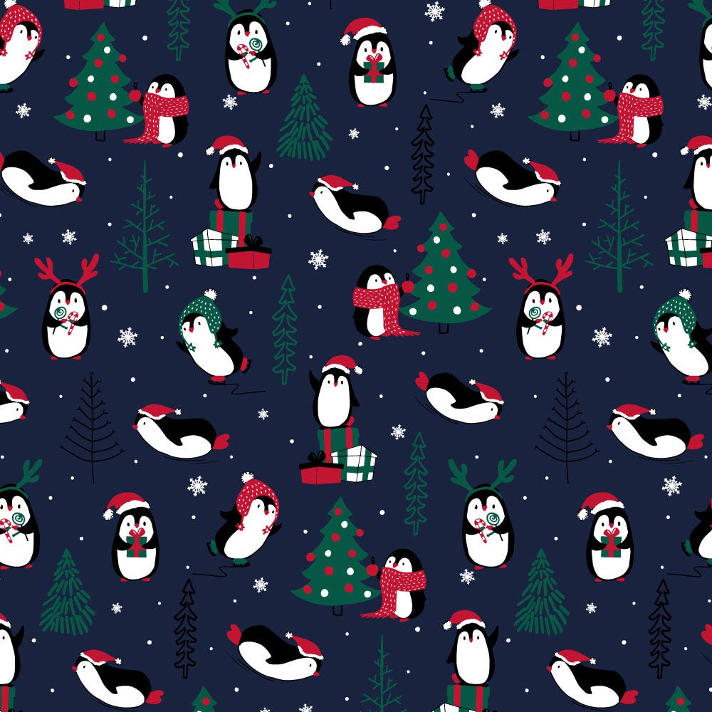 Christmas Penguins  | 24" x 100' - Eddie's Hang-Up Display Ltd.