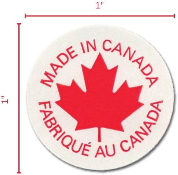 "MADE IN CANADA" Sticker / Label | 1000 Per Roll - Eddie's Hang-Up Display Ltd.