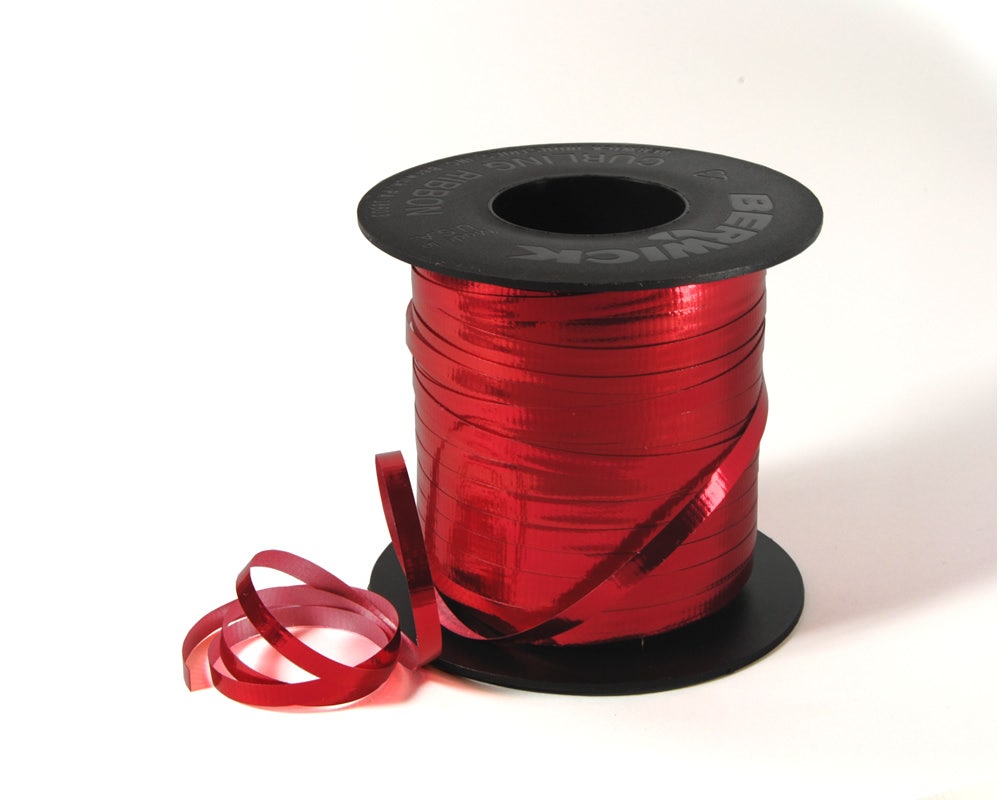 Metallicredcurlingribbonweb