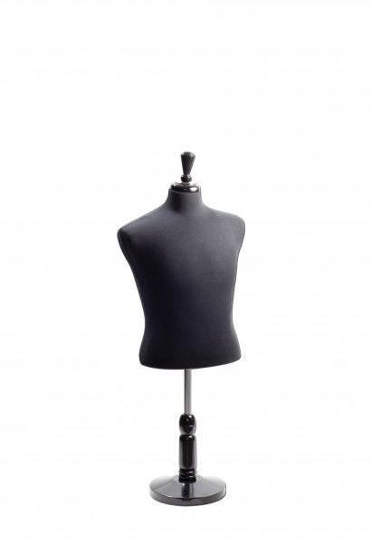 Black Male Dress Form | Adjustable | Short Wooden Base