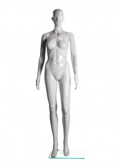 Glossy Abstract Female (Two Straight Arms) - White