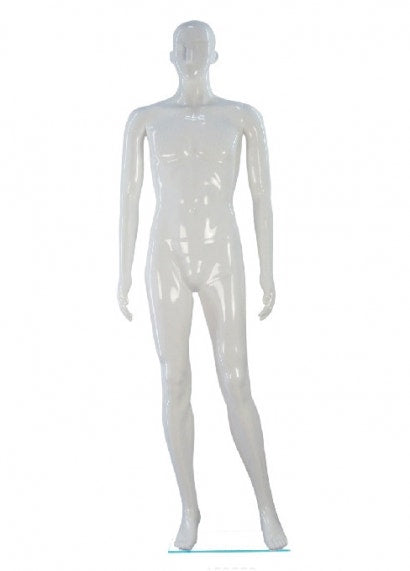 Glossy Abstract Male (2 Straight Arms) - White