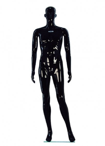 Glossy Abstract Male (2 Straight Arms) - Black