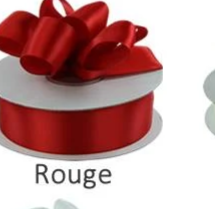 Rouge red double faced satin ribbon on a spool