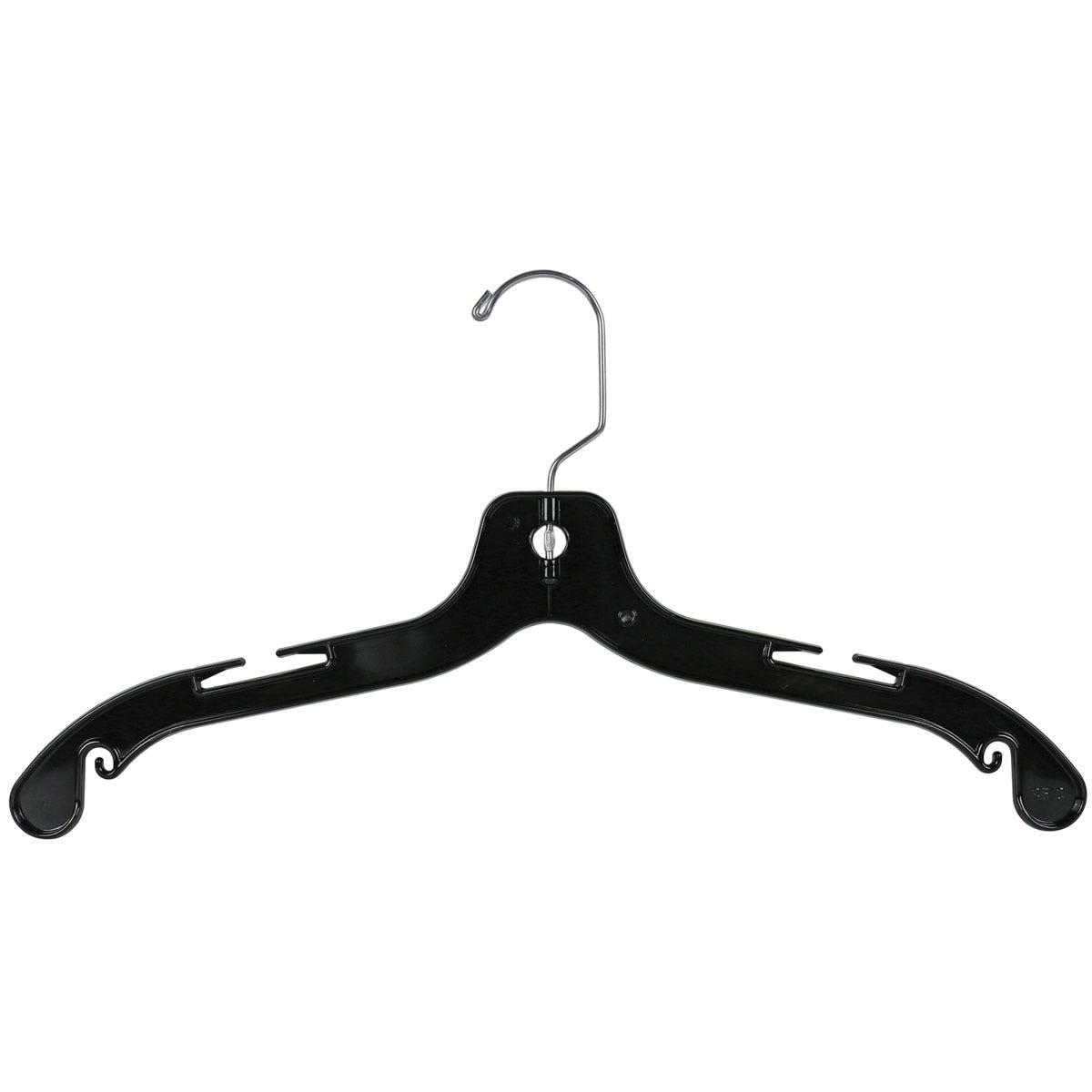 17" Heavy Weight Top Hangers | Clear & Black | 100 Pack - Eddie's Hang-Up Display Ltd.