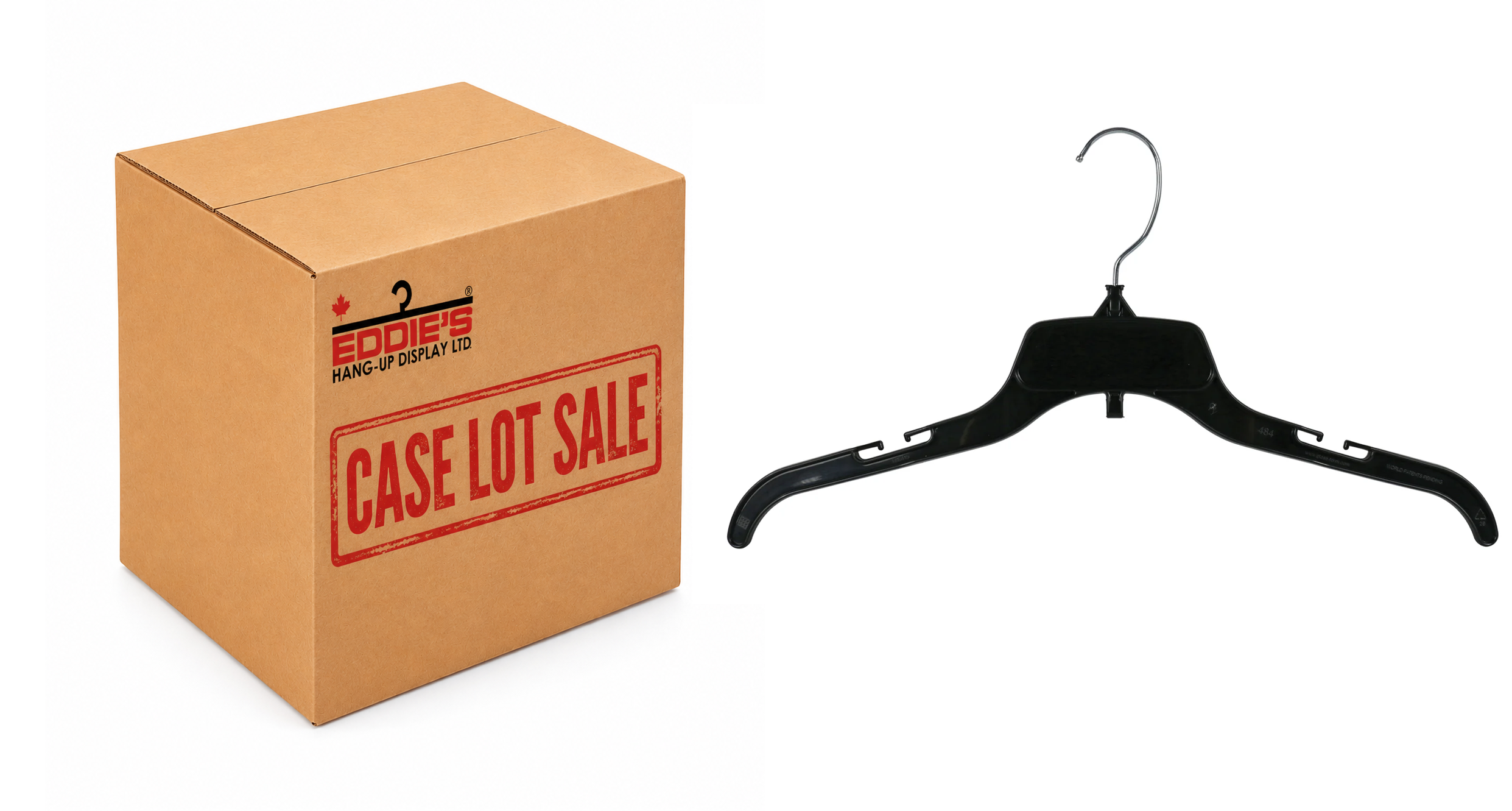 17" Break Resistant Top Hanger | Black | 200 Per Case Lot - Eddie's Hang-Up Display Ltd.