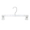 Clear plastic pinchclip hanger with two clips on a white background