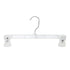 Clear plastic pinchclip hanger with two clips on a white background