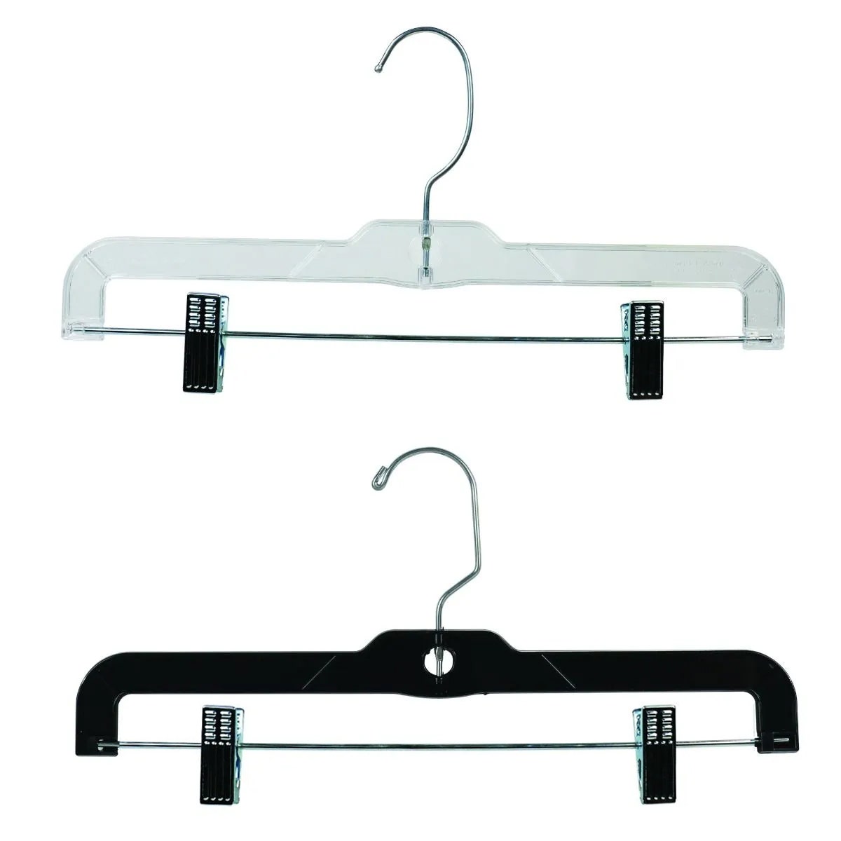 14" Pant Hangers | Black & Clear | 100 Pk