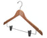 Wooden Suit Hangers with Clips | Flat | 100 Pk