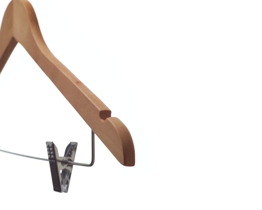 Wooden Suit Hangers with Clips | Flat | 100 Pk - Eddie's Hang-Up Display Ltd.