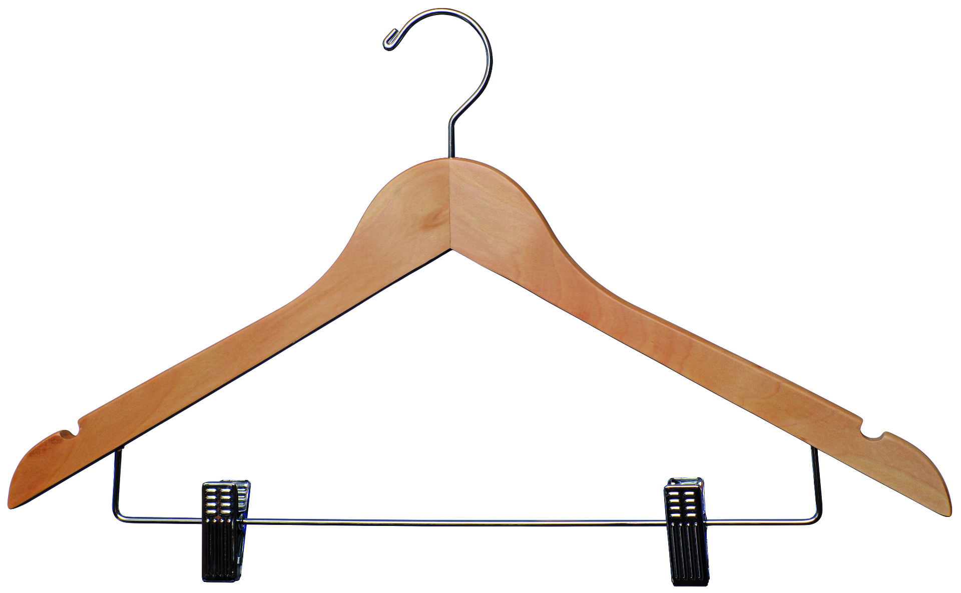 Wooden Suit Hangers with Clips | Flat | 100 Pk - Eddie's Hang-Up Display Ltd.