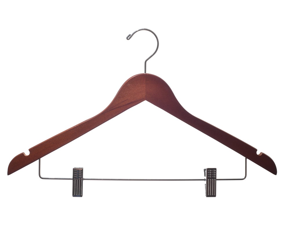 Wooden Suit Hangers with Clips | Flat | 100 Pk - Eddie's Hang-Up Display Ltd.