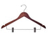 Wooden Suit Hangers with Clips | Flat | 100 Pk