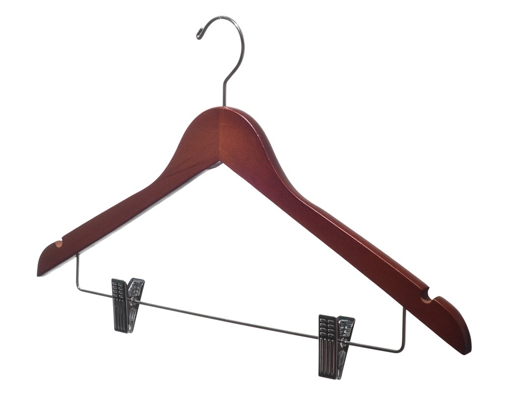 Wooden Suit Hangers with Clips | Flat | 100 Pk - Eddie's Hang-Up Display Ltd.
