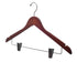 Wooden Suit Hangers with Clips | Flat | 100 Pk