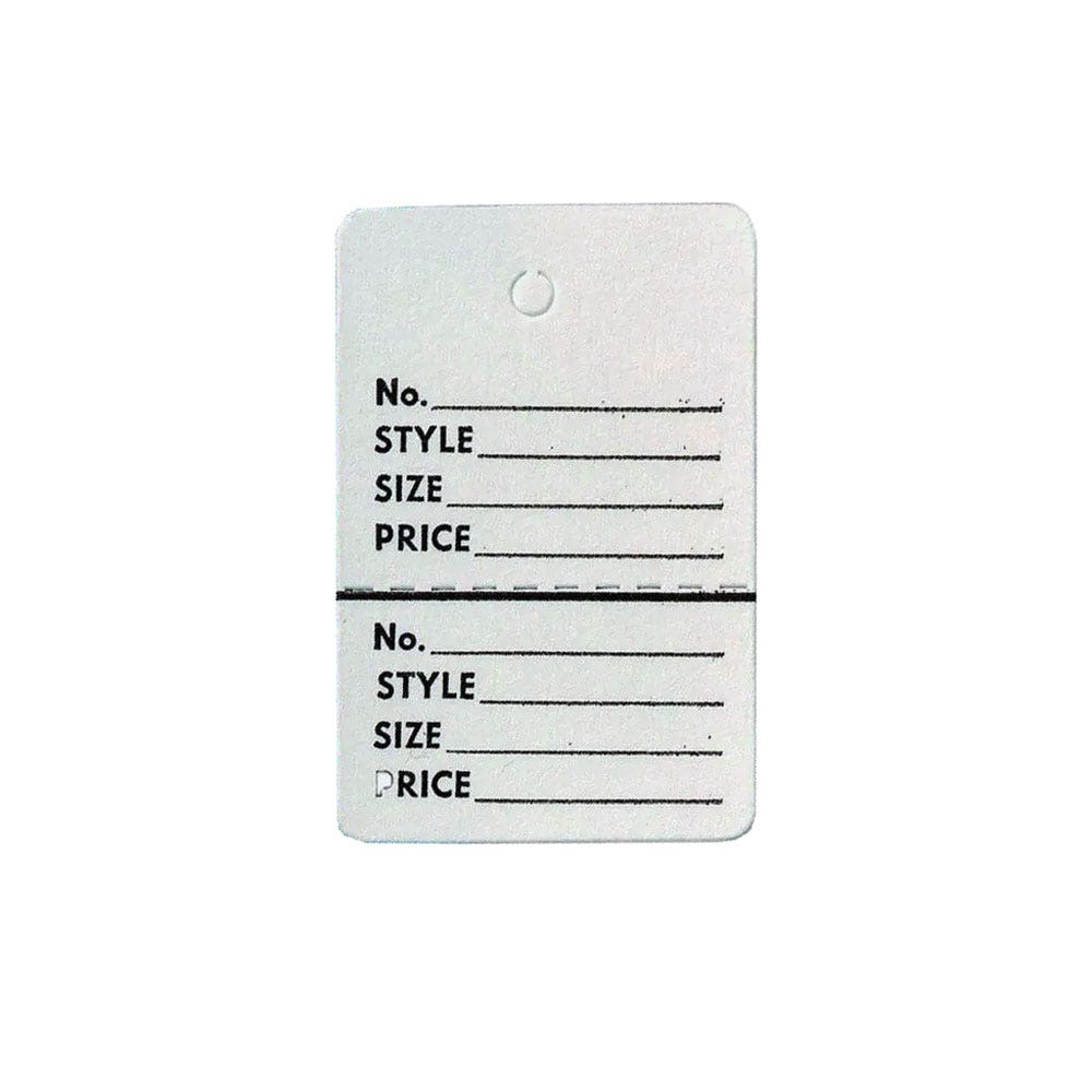 Small White Stringless Tags | 2 Part |1000 Pack
