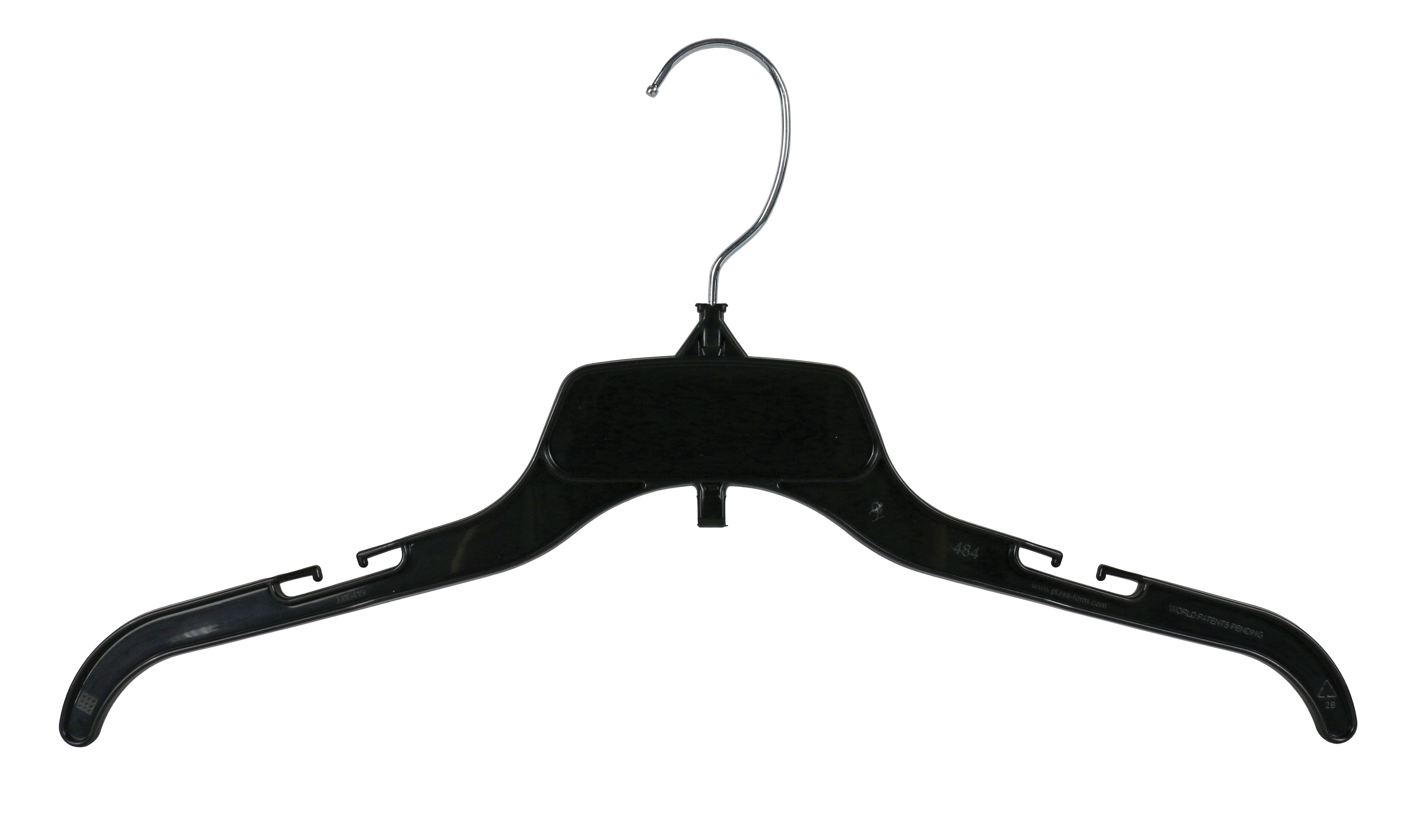 17" Break Resistant Top Hanger | Black | Case of 100 - Eddie's Hang-Up Display Ltd.