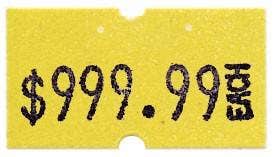 MX 5500 Plus Labels | 1 Line 8 Characters | Roll of 1000 - Eddie's Hang-Up Display Ltd.