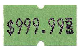MX 5500 Plus Labels | 1 Line 8 Characters | Roll of 1000 - Eddie's Hang-Up Display Ltd.