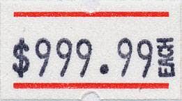 MX 5500 Plus Labels | 1 Line 8 Characters | Roll of 1000 - Eddie's Hang-Up Display Ltd.
