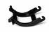 Black plastic ink roller holder on a white background