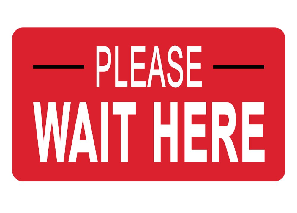 Please Wait Here' Floor Decal | 2 Per Pack - Eddie's Hang-Up Display Ltd.