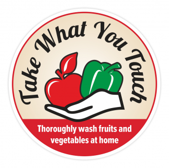 Take What You Touch' Decal Sign | 4 Per Pack - Eddie's Hang-Up Display Ltd.