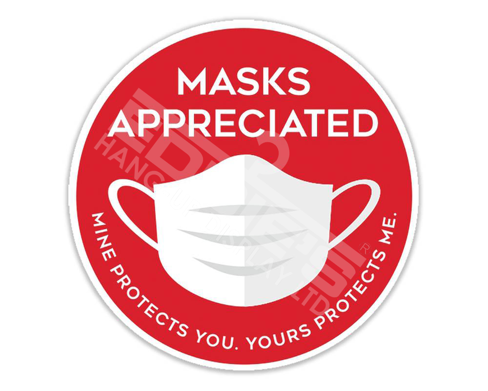 Masks Appreciated' Decal | 4 Per Pack - Eddie's Hang-Up Display Ltd.