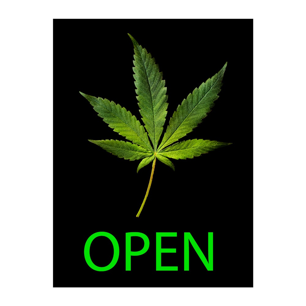 Cannabis Dispensary 'Open' Sign Insert For Backlit Sign Holders |11" x 17" - Eddie's Hang-Up Display Ltd.