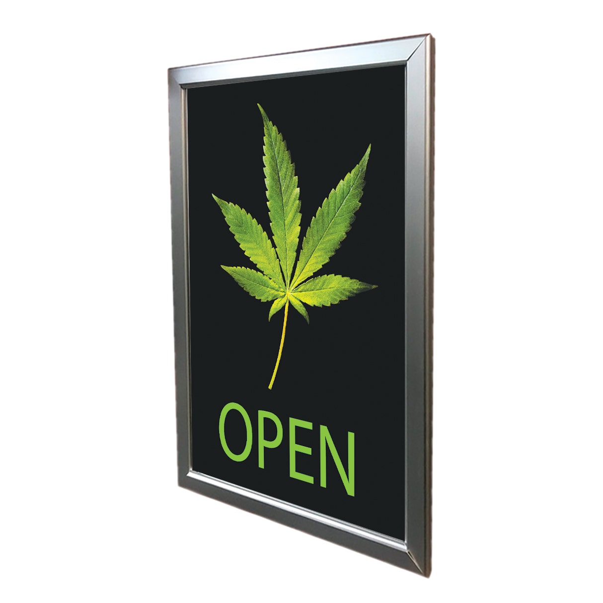 Cannabis Dispensary 'Open' Sign Insert For Backlit Sign Holders |11" x 17" - Eddie's Hang-Up Display Ltd.
